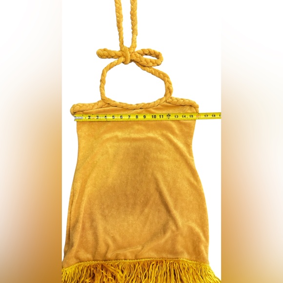Unbranded Tierra Tassel Fringe Mustard Rope Midi Dress Size Large. - Picture 12 of 12